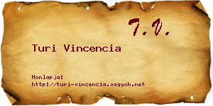 Turi Vincencia névjegykártya